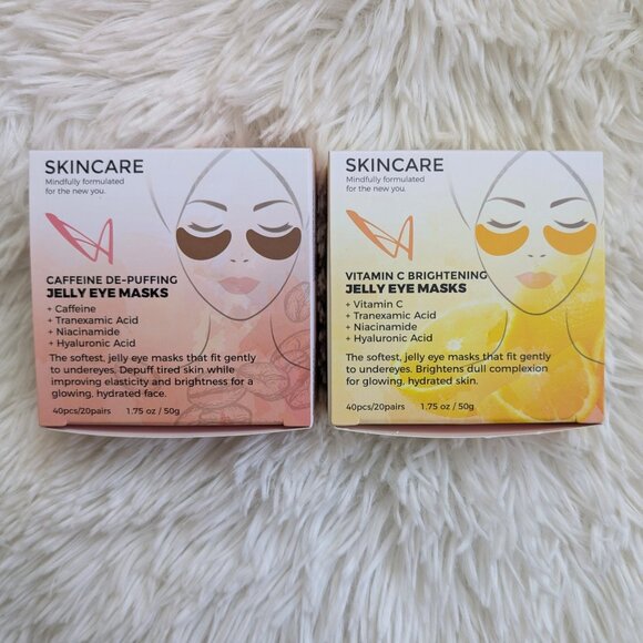NEW LASplash Jelly Eye Masks 2-Pack, Vitamin C + Caffeine | 20 Pairs Each! - Picture 2 of 6